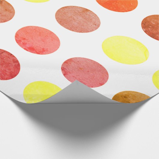 レトロビッグ動揺してカラフル水玉模様パターン ラッピングペーパー (角)
