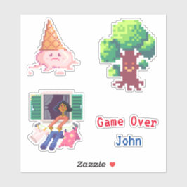 レトロビデオゲームのピクセルアートカスタム シール