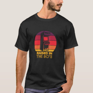 レトロビデオゲームキャビネット80sアーケード40thで上昇 tシャツ
