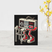 レトロビデオゲームコントローラー ウォーカー付き 面白いゲーム カード (黄色い花)