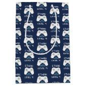 レトロビデオゲームテーマパーソナライズされた誕生日 ミディアムペーパーバッグ (正面)