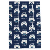 レトロビデオゲームテーマパーソナライズされた誕生日 ミディアムペーパーバッグ (裏面)