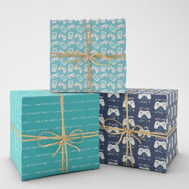 レトロビデオゲームテーマパーソナライズされた誕生日 ラッピングペーパーシート