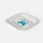 レトロビデオゲームプレーヤー3ゲーム赤ちゃんシャワー ペーパープレート (傾斜あり)