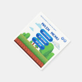 レトロビデオゲームメニュー1st誕生日パーティー スタンダードカクテルナプキン (角)