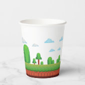 レトロビデオゲームメニュー1st誕生日パーティー 紙コップ (裏面)