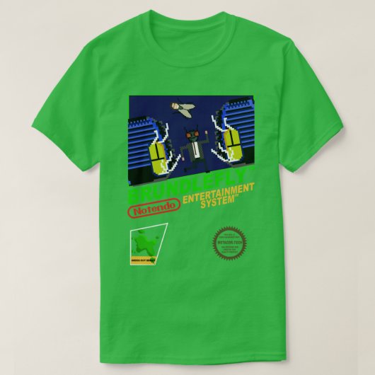 レトロビデオゲーム任天堂NESカバーアートブルンドレfl Tシャツ (デザイン正面)