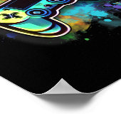 レトロビデオゲーム制御男性へ装置1 ポスター (角)