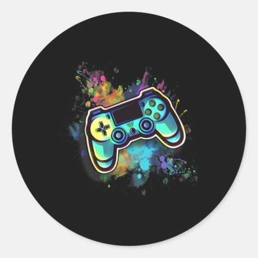 レトロビデオゲーム制御男性へ装置1 ラウンドシール (正面)