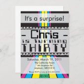 レトロビデオゲーム第30回誕生日 招待状 (正面/裏面)