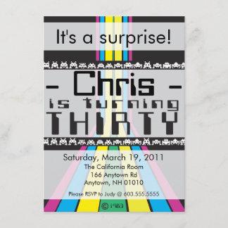 レトロビデオゲーム第30回誕生日 招待状