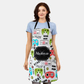 レトロビデオゲーム エプロン (着用した状態)