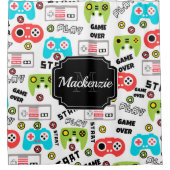 レトロビデオゲーム シャワーカーテン (正面)