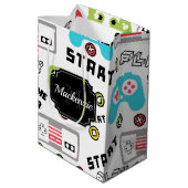 レトロビデオゲーム ミディアムペーパーバッグ (裏面アングル)