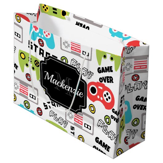 レトロビデオゲーム ラージペーパーバッグ (正面アングル)