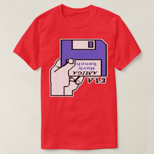 レトロビデオゲームCommodore Amiga Workbench Insert Tシャツ (デザイン正面)