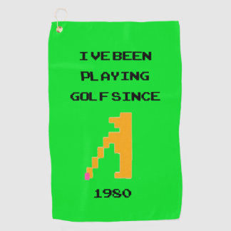レトロビデオゴルフゲームタオル ゴルフタオル