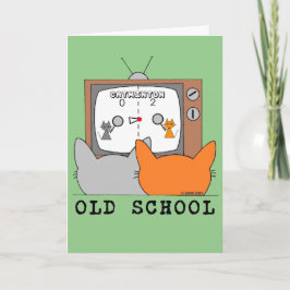 レトロビデオ猫ゲーマー誕生日カード カード