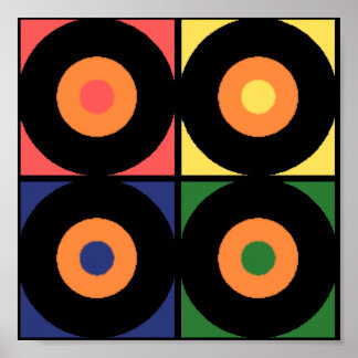レトロビニルポップ・アートのプリント ポスター