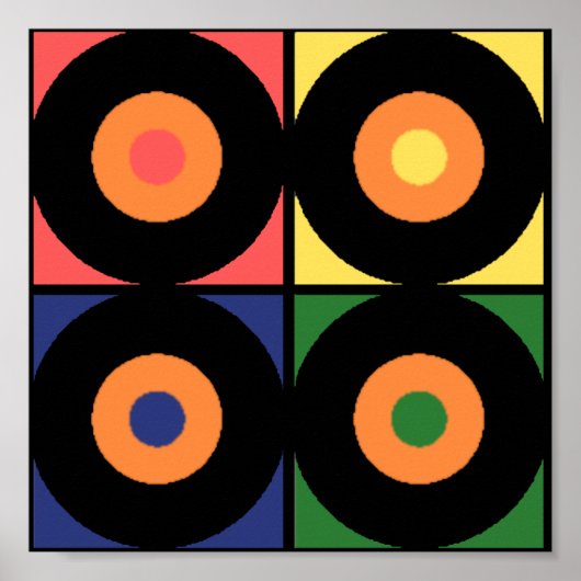 レトロビニルポップ・アートのプリント ポスター (正面)