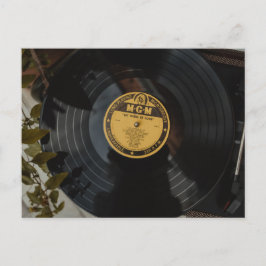 レトロビニル結婚式招待状 – 愛を聞こう インビテーションポストカード