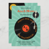 レトロビニル結婚式招待状 招待状 (正面/裏面)