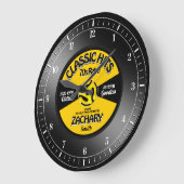 レトロビニル45レコードパーソナライズされたウォールクロック ラージ壁時計 (傾斜)