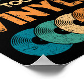 レトロビニルLPレコードヴィンテージを持つことができない ポスター (角)