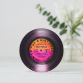 レトロビニールアルバムディスコスタイル誕生日パーティー 招待状 (スタンド正面)