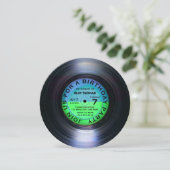 レトロビニールアルバムディスコスタイル誕生日パーティー 招待状 (スタンド正面)