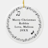 レトロビニールアルバムヴィンテージレコードのクリスマス セラミックオーナメント (裏面)