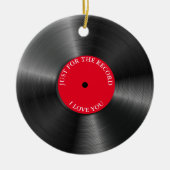 レトロビニールアルバムヴィンテージレコードのクリスマス セラミックオーナメント (正面)