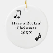 レトロビニールアルバムヴィンテージレコードのクリスマス セラミックオーナメント (裏面)