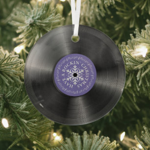 レトロビニールアルバムヴィンテージレコードクリスマス ガラスオーナメント