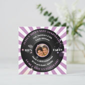 レトロビニールカップル写真記念日パーティー 招待状 (スタンド正面)