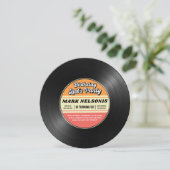 レトロビニールバースデーパーティレコード招待状 (スタンド正面)