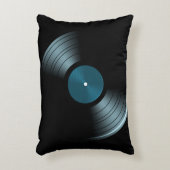 レトロビニールレコードアルバムホームデコーピロー アクセントクッション (正面(垂直))