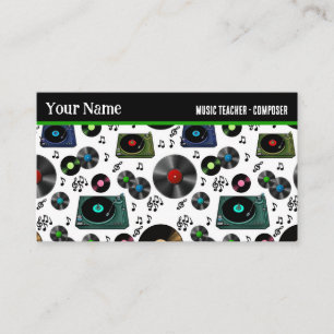 レトロビニールレコードアルバムミュージックプロフェッショナル 名刺