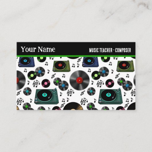 レトロビニールレコードアルバムミュージックプロフェッショナル 名刺 (正面)