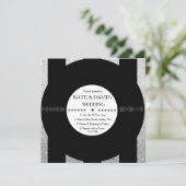 レトロビニールレコードシックなシルバーウェディングへの誘い 招待状 (スタンド正面)