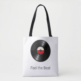 レトロビニールレコードトートバッグ Feel the Beat トートバッグ