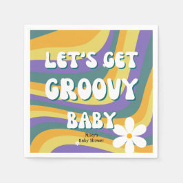 レトロビニールレコードファンキーロックス80sヒッペベビーガール スタンダードカクテルナプキン