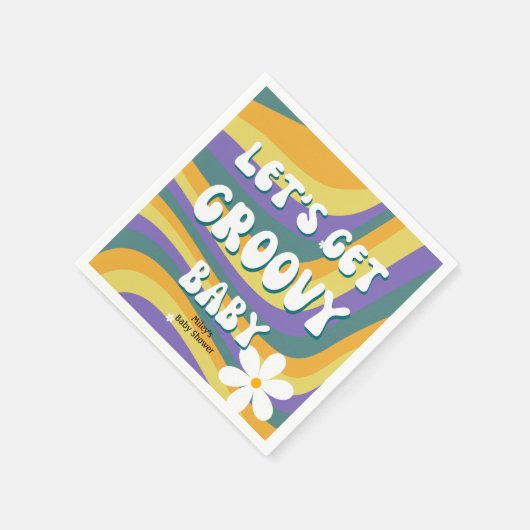 レトロビニールレコードファンキーロックス80sヒッペベビーガール スタンダードカクテルナプキン (角)