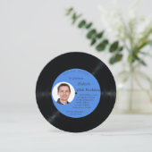 レトロビニールレコードフォトマン誕生日招待状 招待状 (スタンド正面)