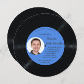 レトロビニールレコードフォトマン誕生日招待状 招待状 (正面/裏面)