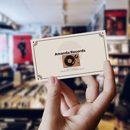 レトロビニールレコードプレーヤー 名刺