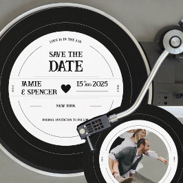 レトロビニールレコード写真結婚式 招待状