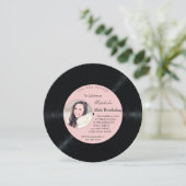 レトロビニールレコード写真誕生日招待状 招待状 (スタンド正面)