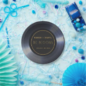 レトロビニールレコード結婚ブラック ペーパープレート (パーティー)