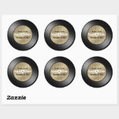 レトロビニールレコード結婚式の保存日クラシック付R ラウンドシール (シート)